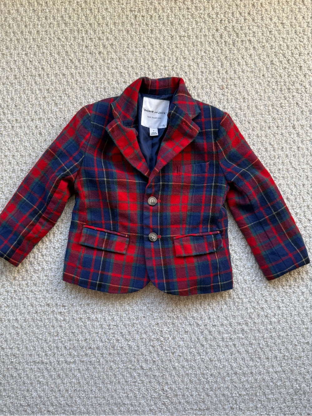 Janie and Jack Wool Plaid Blazer size 3